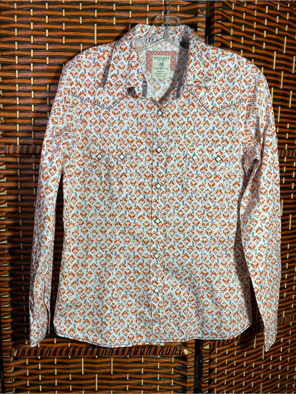 Panhandle Slim Women's Orange Floral Button-Down Shirt